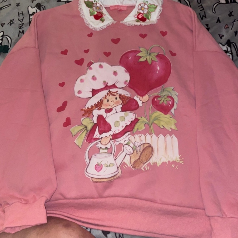 Plus Rosy Cheeked Day oversized Strawberry Shortcake sweater